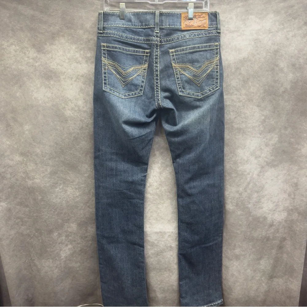 Rock 47 Denim Jeans Wrangler Western Slim Straight 30x36 - Picture 2 of 6